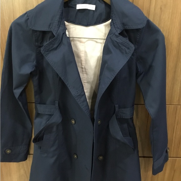 Kids fall/spring navy blue trench coat from brand “Name It”. - Picture 2 of 5